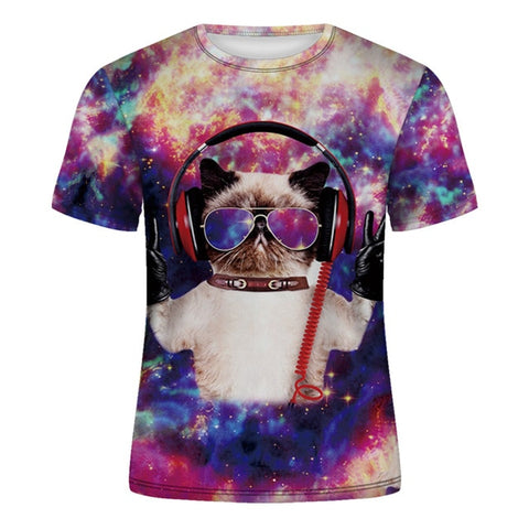 Cat Lady T-shirt Women's Short Sleeves Top 3d Harajuku Tees Top Plus Size Animal T-shirt t shirt Women XS-4XL 2020 Summer