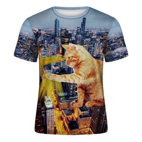 Cat Lady T-shirt Women's Short Sleeves Top 3d Harajuku Tees Top Plus Size Animal T-shirt t shirt Women XS-4XL 2020 Summer