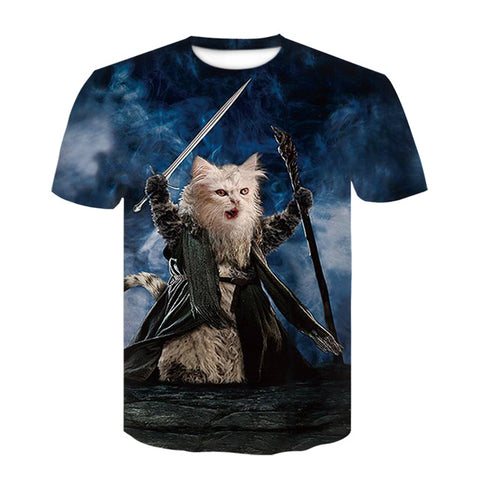 Cat Lady T-shirt Women's Short Sleeves Top 3d Harajuku Tees Top Plus Size Animal T-shirt t shirt Women XS-4XL 2020 Summer