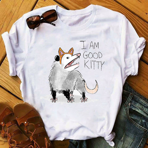 Women 2020 Ladies Graphic Female Womens Top T Shirt Cat Lover Cool Flower Animal Print Pet Lady Clothing T-shirts Tee T-Shirt