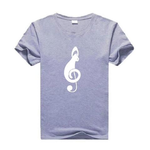 Cat Music Pattern Printed Women's T-shirt Summer Funny Casual Harajuku Cotton Tees Street Plus Size Round Neck T-shirts Tops