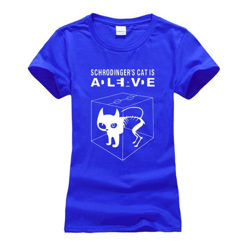 women funny Schrodinger's Cat T-shirts casual 2019 Summer The Big Bang Theory T shirt Cotton Short Sleeve Tshirts femme camiseta