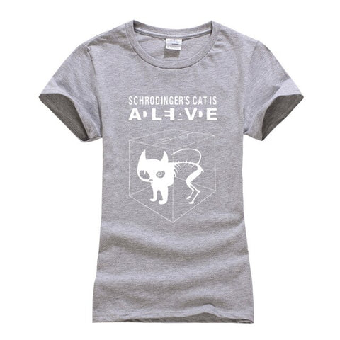 women funny Schrodinger's Cat T-shirts casual 2019 Summer The Big Bang Theory T shirt Cotton Short Sleeve Tshirts femme camiseta