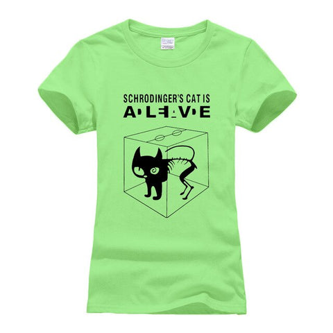 women funny Schrodinger's Cat T-shirts casual 2019 Summer The Big Bang Theory T shirt Cotton Short Sleeve Tshirts femme camiseta