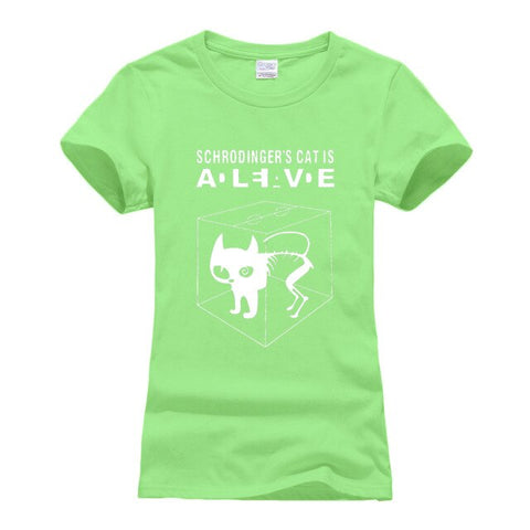 women funny Schrodinger's Cat T-shirts casual 2019 Summer The Big Bang Theory T shirt Cotton Short Sleeve Tshirts femme camiseta