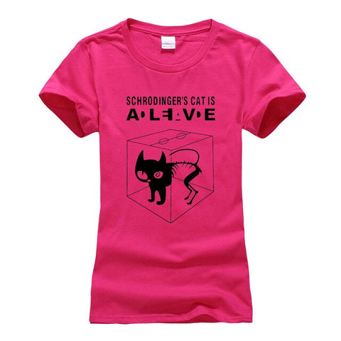 women funny Schrodinger's Cat T-shirts casual 2019 Summer The Big Bang Theory T shirt Cotton Short Sleeve Tshirts femme camiseta