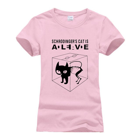 women funny Schrodinger's Cat T-shirts casual 2019 Summer The Big Bang Theory T shirt Cotton Short Sleeve Tshirts femme camiseta