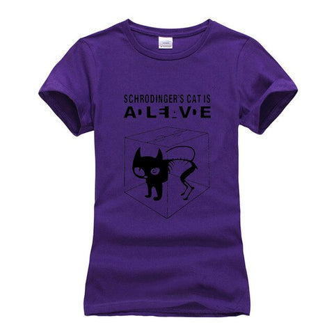 women funny Schrodinger's Cat T-shirts casual 2019 Summer The Big Bang Theory T shirt Cotton Short Sleeve Tshirts femme camiseta
