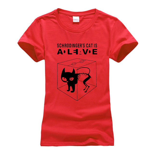 women funny Schrodinger's Cat T-shirts casual 2019 Summer The Big Bang Theory T shirt Cotton Short Sleeve Tshirts femme camiseta