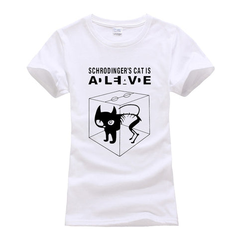 women funny Schrodinger's Cat T-shirts casual 2019 Summer The Big Bang Theory T shirt Cotton Short Sleeve Tshirts femme camiseta
