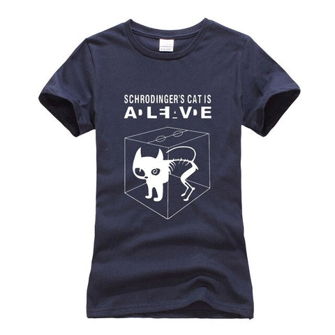 women funny Schrodinger's Cat T-shirts casual 2019 Summer The Big Bang Theory T shirt Cotton Short Sleeve Tshirts femme camiseta